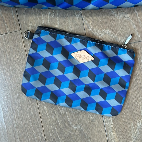 MZ Wallace Madison Shopper Large Geometric Print blue and black NWOT - Picture 3 of 7